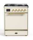 ILVE UM30D Majestic II 30 inch Dual Fuel Range with 5 Black Brass Burners