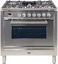 ILVE UPW90FDM Professional Plus I 36 inch Dual Fuel Range with 5 Sealed Burners, Griddle, Rotisserie