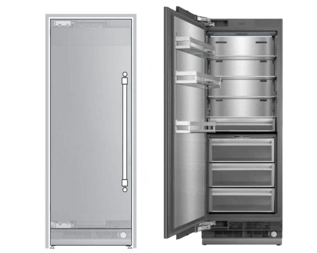 ILVE UFFC30SIN 30 inch Freezer Column with 16 cu. ft. Capacity, Automatic Ice Maker, up to 3.9 lb Daily Production, Full Size Ceiling LED Illumination Panel, Panel Ready