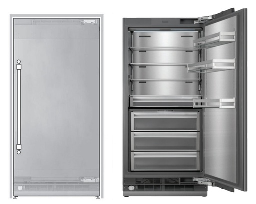 [URFC36SNWPRY] ILVE URFC36SNW 36 inch Refrigerator Column with 20.1 cu. ft. Capacity, Internal Water Dispenser, Reversible Door