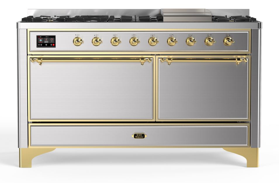 ILVE UM15F Majestic II 60 inch Dual Fuel Range with 9 Burners, Griddle
