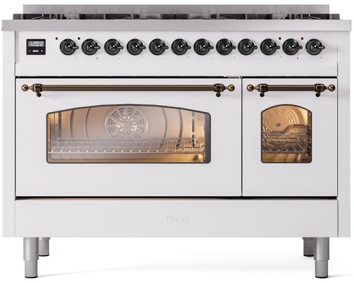 [UP488NMPWHB] ILVE UP488NMPWHB Nostalgie II 48 inch Dual Fuel Range Burnished Trim Bundle Including EN48B82211 Burnished Knobs and Handles (Limited Edition)