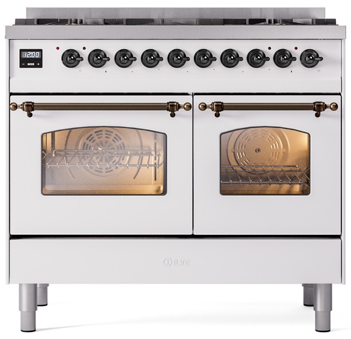 [UPD406NMPWHB] ILVE UPD406NMPWHB Nostalgie II 40 inch Dual Fuel Range Burnished Trim Bundle Including EN40B62211 Burnished Knobs and Handles (Limited Edition)