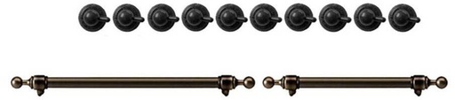 [EN40BI621111] ILVE Burnished Knobs and Handle Bundle for 40 inch Nostalgie Induction