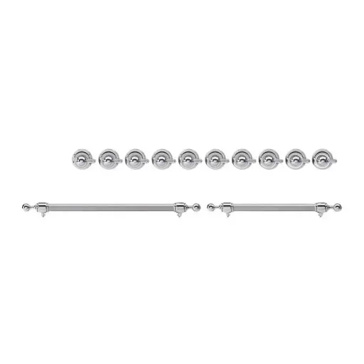 [EN40CI621111] ILVE Chrome Knobs and Handle Bundle for 40 inch Nostalgie Induction