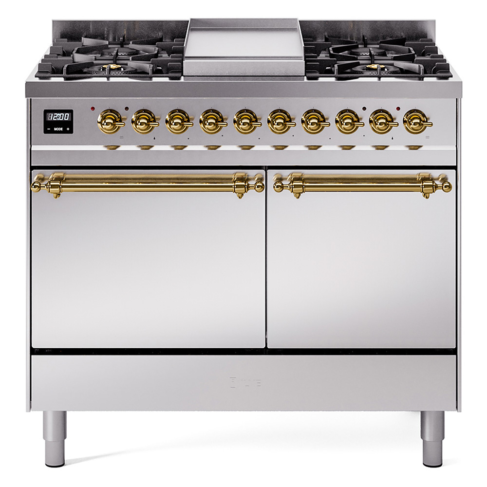 ILVE UPD40FNMP Nostalgie II 40 inch Dual Fuel Range with Double Ovens, 6 Burners and Griddle