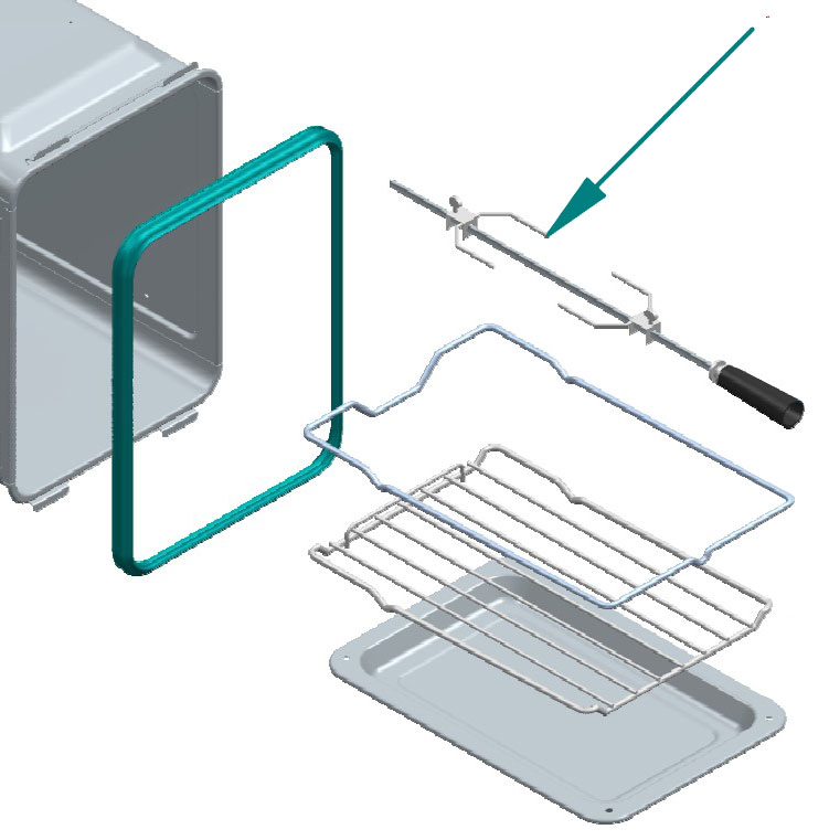 ILVE Parts EA6580002000000 Rotisserie Spit for UOV 30