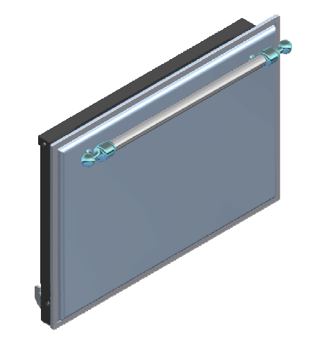 ILVE Parts EG9622002000808 UOV 60 Solid Oven Door with Triple Glass, in Stainless Steel, Chrome Trim