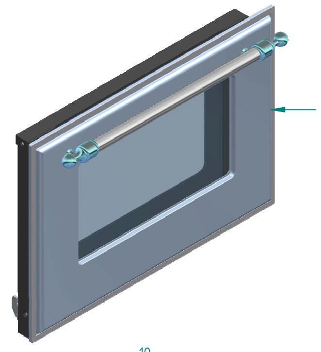 ILVE Parts EG9622012703108 Complete Triple Glass Door Kit for UOV 60 E3 Ovens (Blue Grey, Chrome Trim) 