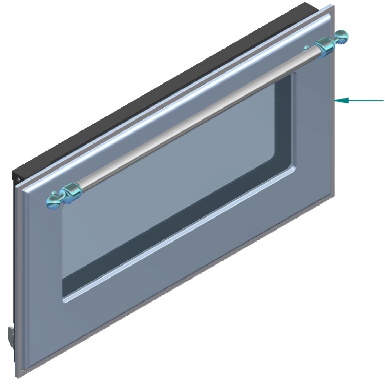 ILVE Parts EG9624005000108 Complete Triple Glass Door Kit for 60" Range, UOV 80 E3 Ovens (Antique White, Chrome Trim)