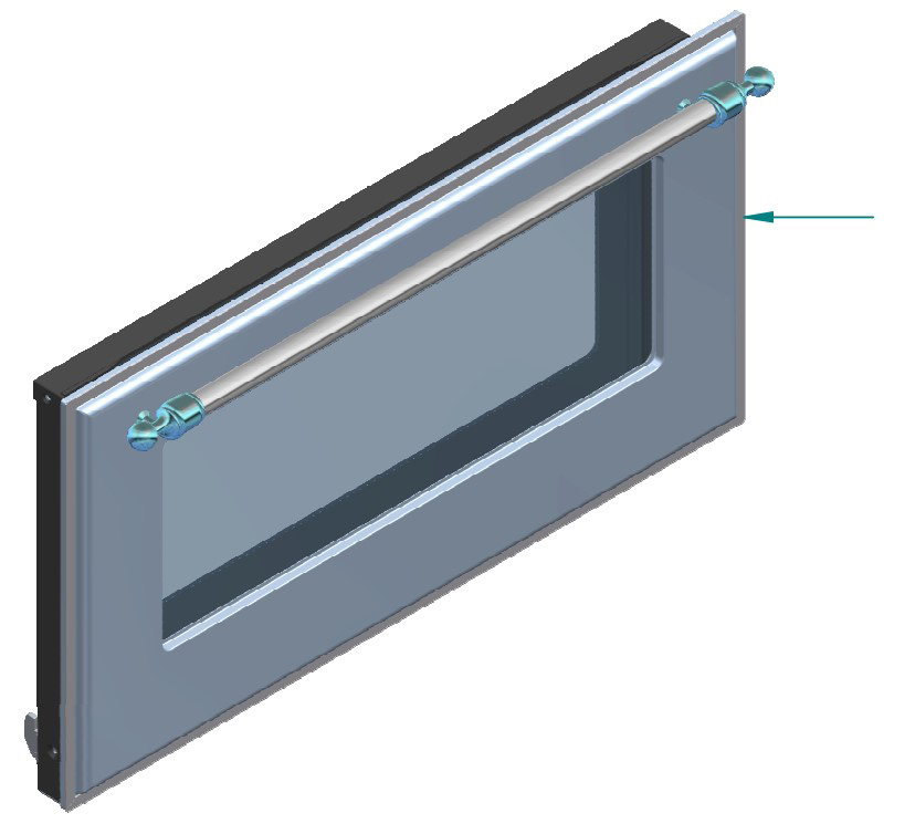 ILVE Parts EG9624014000108 Complete Triple Glass Door Kit for 48 inch Range, UOV 80 E3 (Antique White, Chrome Trim)