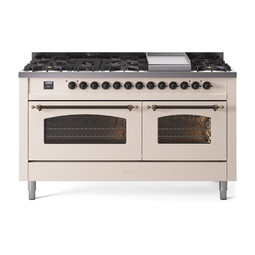 ILVE UP60F Nostalgie II 60 inch Dual Fuel Range with 5.8 cu. ft. Total Double Oven Capacity