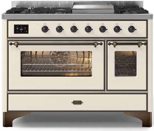 ILVE UM12F Majestic II 48 inch Dual Fuel Range with 8 Burners, Griddle