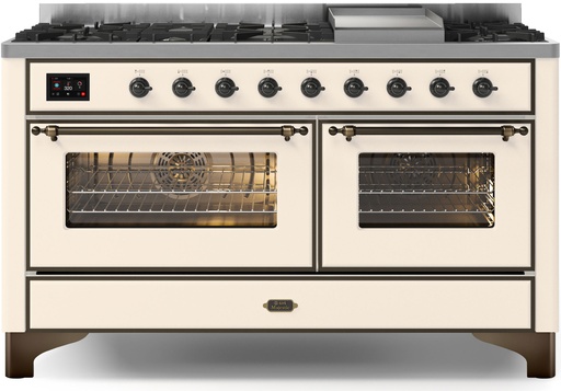 ILVE UM15F Majestic II 60 inch Dual Fuel Range with 9 Burners, Griddle