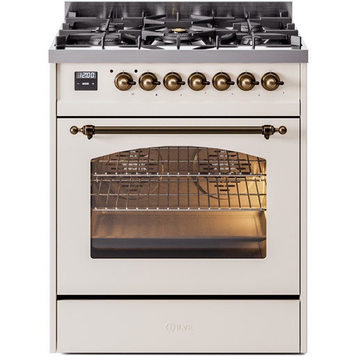 ILVE UP30NMP Nostalgie II 30 inch Dual Fuel Range with 5 Burners with 4 cu. ft. Oven Capacity