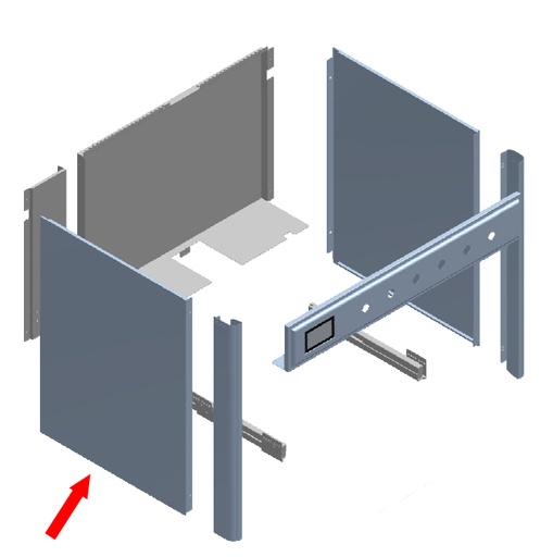 [ES4044007080008] ILVE Parts ES4044007080008 Side Panel for Left Side, Stainless Steel