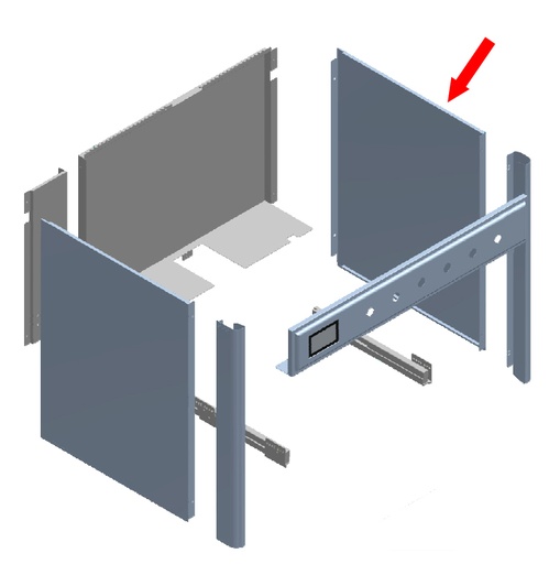 [ES4044008080008] ILVE Parts ES4044008080008 Side Panel for Right Side, Stainless Steel 